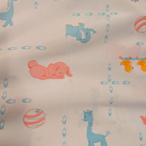 Vintage MCM Lot Of 3 Bolts Of Baby Sheer Nursery Baby Animal Print Material Rare - Picture 6 of 12